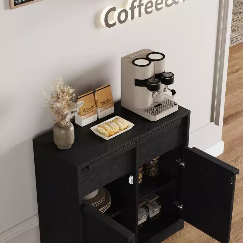 Sideboard Buffet Cabinet with 4 Drawers, 62.4 Large Coffee Cabinet with Storage, Modern Storage Buffet Table for Kitchen Dining Room, Living Room