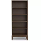 SOLID HARDWOOD 66 inch x 24 inch Mid Century Modern 5 Shelf Bookcase