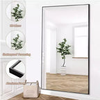 71x32 Black Framed Oversized Floor Mirror Full Length Mirror