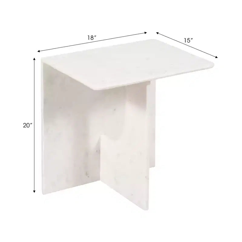 Table d'appoint élégante, table latérale ou petite table de chevet pour décoration intérieure - table d'appoint carrée en marbre parfaite pour chambre ou salon