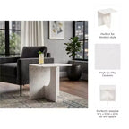 Table d'appoint élégante, table latérale ou petite table de chevet pour décoration intérieure - table d'appoint carrée en marbre parfaite pour chambre ou salon