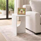 Table d'appoint élégante, table latérale ou petite table de chevet pour décoration intérieure - table d'appoint carrée en marbre parfaite pour chambre ou salon