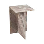 Table d'appoint élégante, table latérale ou petite table de chevet pour décoration intérieure - table d'appoint carrée en marbre parfaite pour chambre ou salon