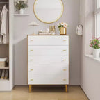 Farmhouse 5 Drawers Dresser for Bedroom, 44 in Tall Dresser Wood Rustic Chest of Drawers with Large Drawers & Bar Handles,Drawer Organizer for Living