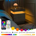 Comodino con 2 cassetti, tavolino moderno per camera da letto, grigio scuro