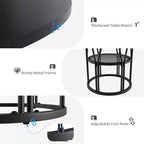 Round Dinning Table for 4-6, 47in Circle Kitchen Table with Storage Shelf & Sturdy Metal Frame, Modern Dinner Table for Kitchen, Living Room