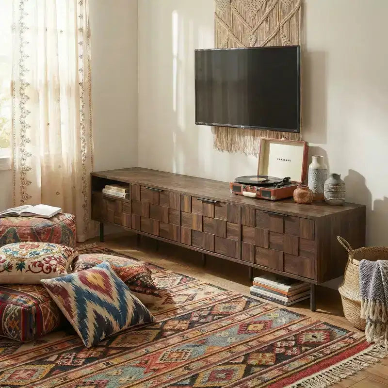 78 Mid Century Modern TV Stand for 65+ Inch TVs, TV Console with Storage Cabinets for Living Room, Entertainment Center Storage