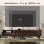 78 Mid Century Modern TV Stand for 65+ Inch TVs, TV Console with Storage Cabinets for Living Room, Entertainment Center Storage