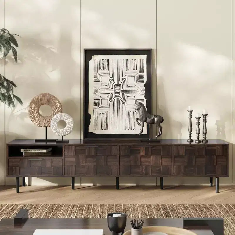 78 Mid Century Modern TV Stand for 65+ Inch TVs, TV Console with Storage Cabinets for Living Room, Entertainment Center Storage