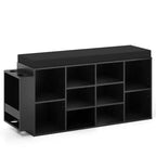 Shoe Storage Bench w/Umbrella StandPadded Seat Adjustable & Removable Shelves