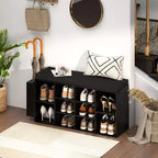 Shoe Storage Bench w/Umbrella StandPadded Seat Adjustable & Removable Shelves