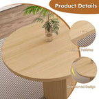 Oval Farmhouse Dining Table, Wood Strip Pedestal Kitchen Table with 330lb Weight Capacity, Multi-Purpose Dining Room Table