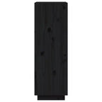 Book Cabinet Black Solid Pine Wood Medium Book Cabinet