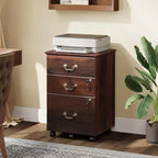 File Cabinet 2-Drawer, Small Office Furniture with Lock, Rolling Under Desk Filing Cabinet for Home Office