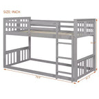Twin Over Twin Wood Bunk Bed for Kids' Room