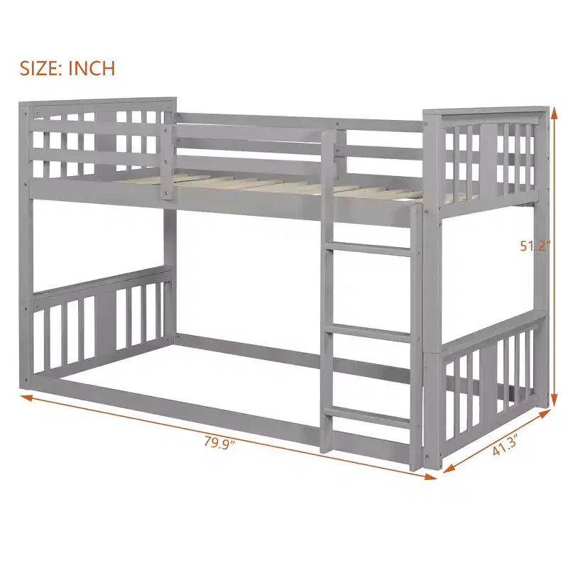 Twin Over Twin Wood Bunk Bed for Kids' Room