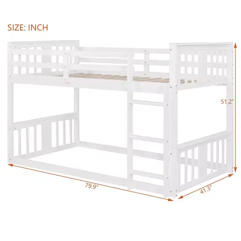 Twin Over Twin Wood Bunk Bed for Kids' Room