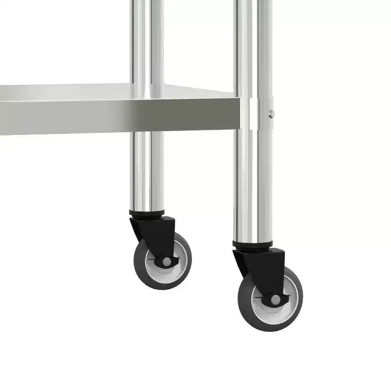 Tekerlekli Mutfak Çalışma Masası 32,5x11,8x33,5 Paslanmaz Çelik
