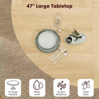 47 Round Modern Dining Table for 4 with 2-Tier Storage Shelf and Sliding Wood Door, Space-Saving Kitchen & Dining Room Table for Apartment
