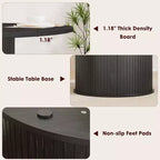 47 Round Modern Dining Table for 4 with 2-Tier Storage Shelf and Sliding Wood Door, Space-Saving Kitchen & Dining Room Table for Apartment