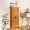 Storage Cabinet Light Oak Solid Oak Wood, MDF Veneer Medium