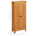 Storage Cabinet Light Oak Solid Oak Wood, MDF Veneer Medium