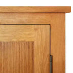 Storage Cabinet Light Oak Solid Oak Wood, MDF Veneer Medium