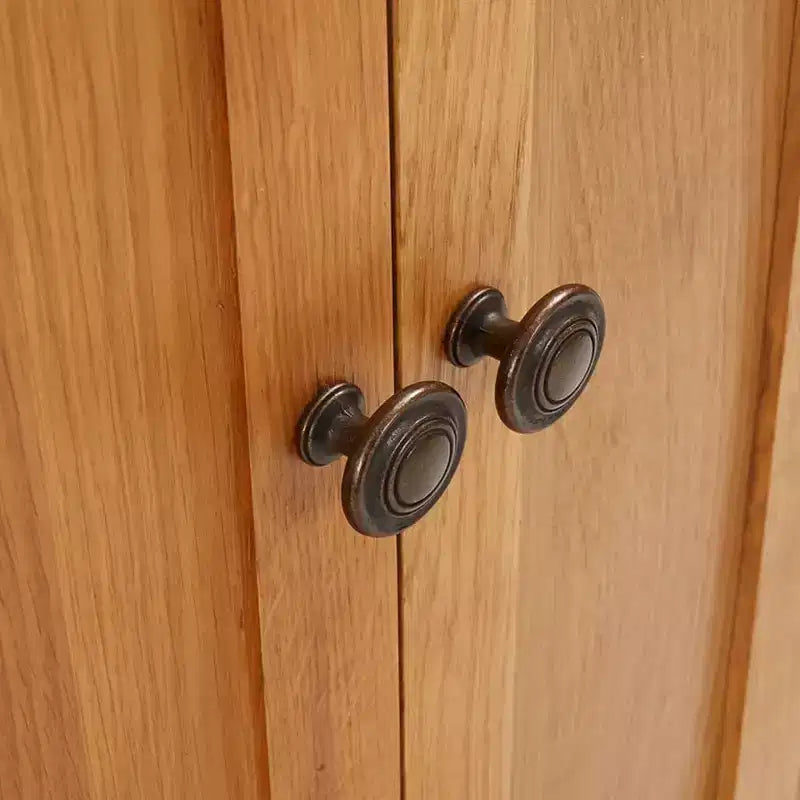 Storage Cabinet Light Oak Solid Oak Wood, MDF Veneer Medium