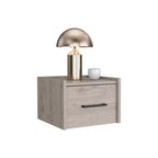 10 Gray Wood One Drawer Floating Nightstand