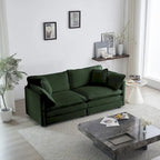 Conjunto de sofá de chenilla de 3 piezas con cojines para los brazos y cojines decorativos; incluye 2 sillones y un sofá de 2 plazas