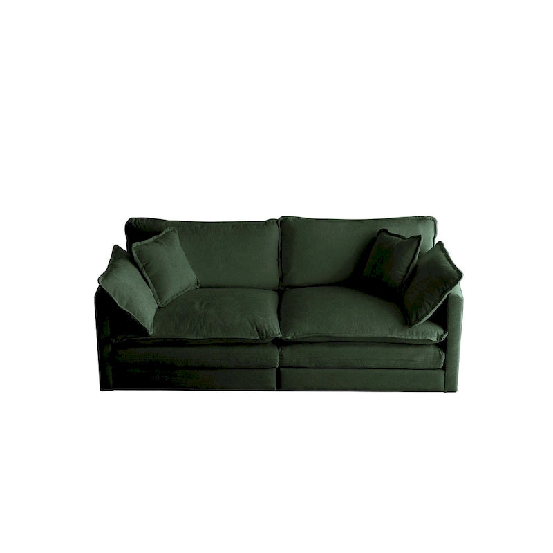 Conjunto de sofá de chenilla de 3 piezas con cojines para los brazos y cojines decorativos; incluye 2 sillones y un sofá de 2 plazas