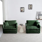Conjunto de sofá de chenilla de 3 piezas con cojines para los brazos y cojines decorativos; incluye 2 sillones y un sofá de 2 plazas