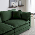 Conjunto de sofá de chenilla de 3 piezas con cojines para los brazos y cojines decorativos; incluye 2 sillones y un sofá de 2 plazas