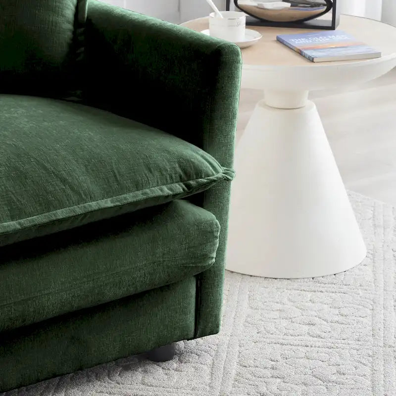 Conjunto de sofá de chenilla de 3 piezas con cojines para los brazos y cojines decorativos; incluye 2 sillones y un sofá de 2 plazas