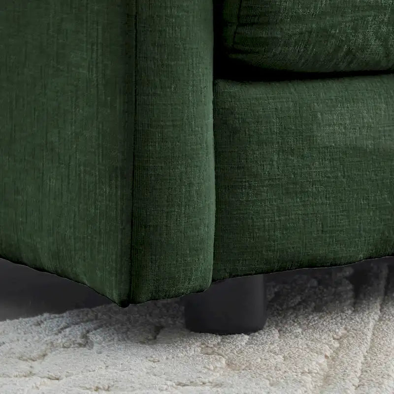 Conjunto de sofá de chenilla de 3 piezas con cojines para los brazos y cojines decorativos; incluye 2 sillones y un sofá de 2 plazas