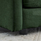 Conjunto de sofá de chenilla de 3 piezas con cojines para los brazos y cojines decorativos; incluye 2 sillones y un sofá de 2 plazas