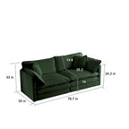 Conjunto de sofá de chenilla de 3 piezas con cojines para los brazos y cojines decorativos; incluye 2 sillones y un sofá de 2 plazas