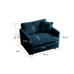 Conjunto de sofá de chenilla de 3 piezas con cojines para los brazos y cojines decorativos; incluye 2 sillones y un sofá de 2 plazas