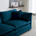 Conjunto de sofá de chenilla de 3 piezas con cojines para los brazos y cojines decorativos; incluye 2 sillones y un sofá de 2 plazas