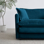 Conjunto de sofá de chenilla de 3 piezas con cojines para los brazos y cojines decorativos; incluye 2 sillones y un sofá de 2 plazas