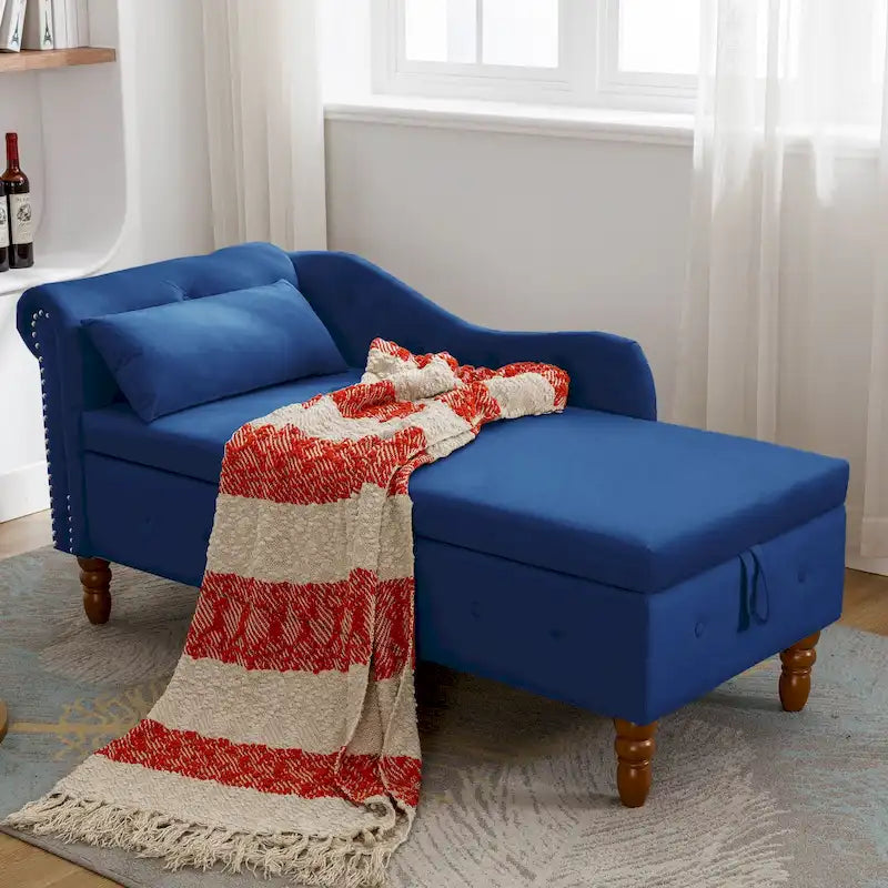 Chaise longue de terciopelo para interior con cojín