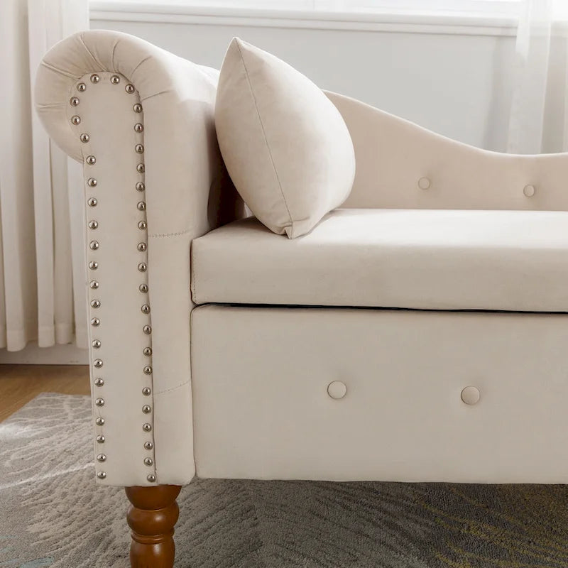 Chaise longue de terciopelo para interior con cojín