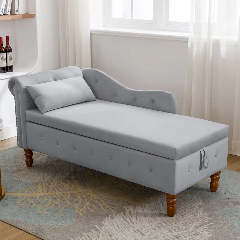 Chaise longue de terciopelo para interior con cojín