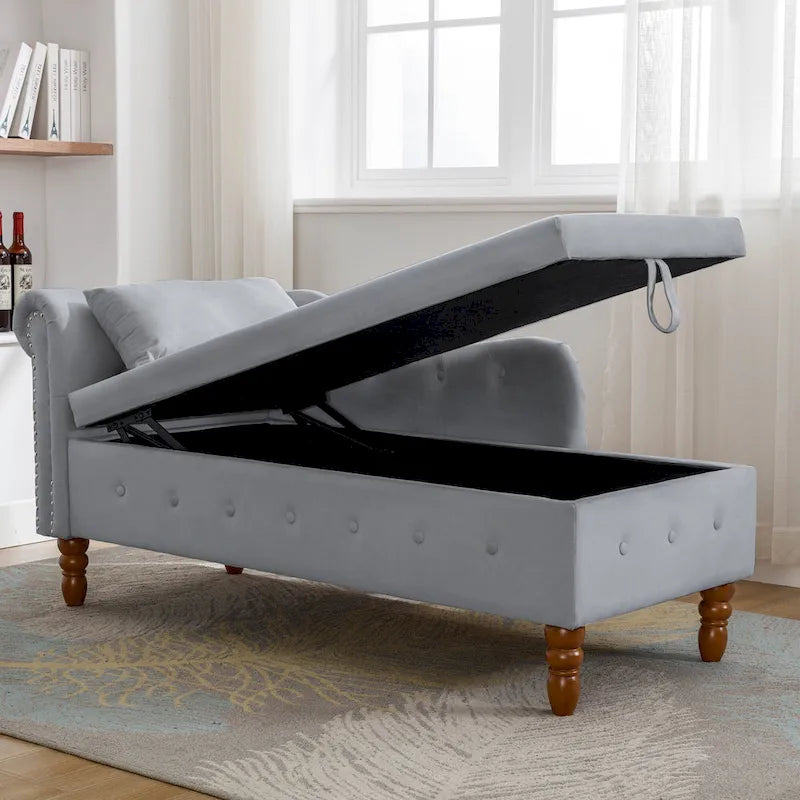 Chaise longue de terciopelo para interior con cojín