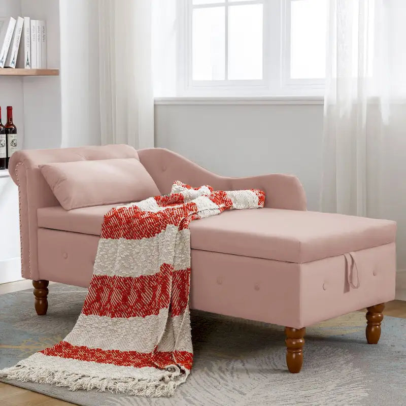 Chaise longue de terciopelo para interior con cojín