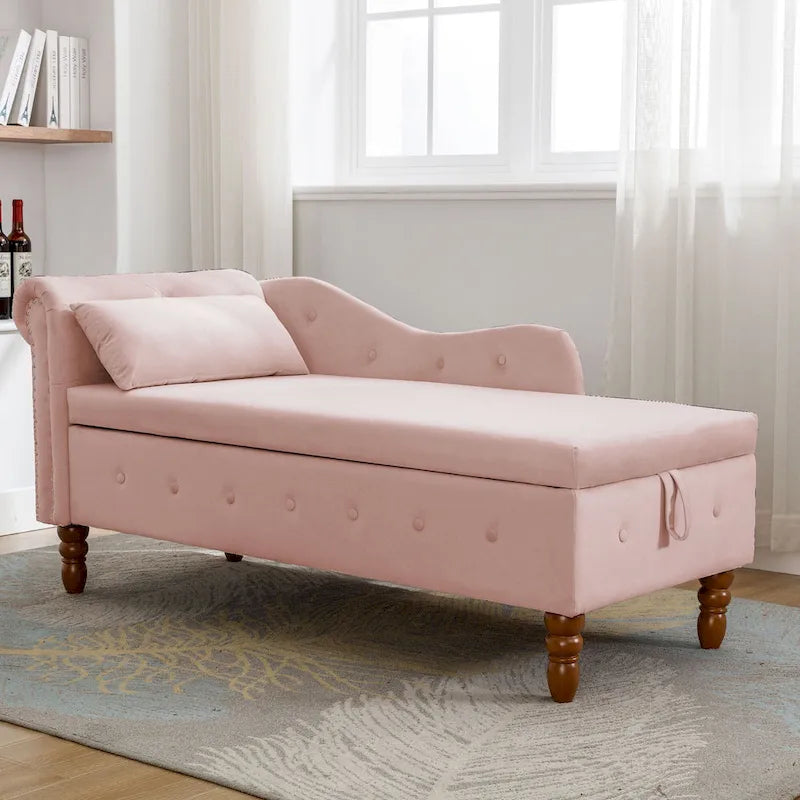 Chaise longue de terciopelo para interior con cojín