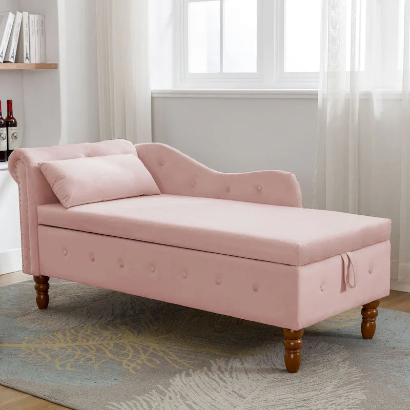 Chaise longue de terciopelo para interior con cojín