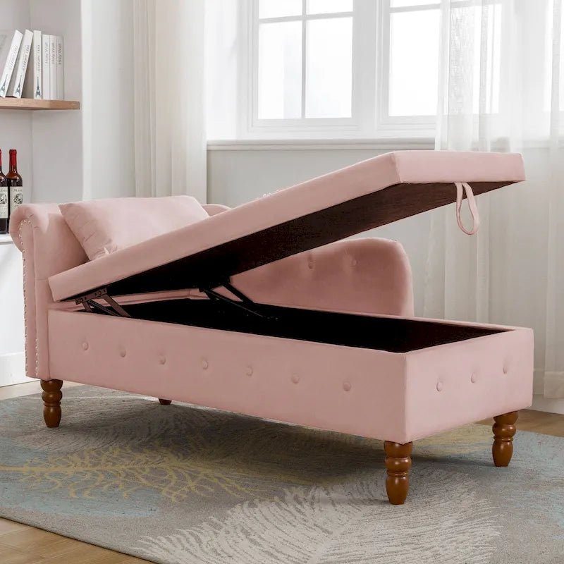 Chaise longue de terciopelo para interior con cojín