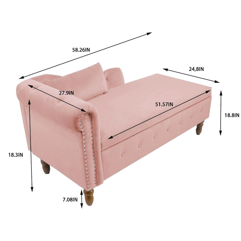 Chaise longue de terciopelo para interior con cojín