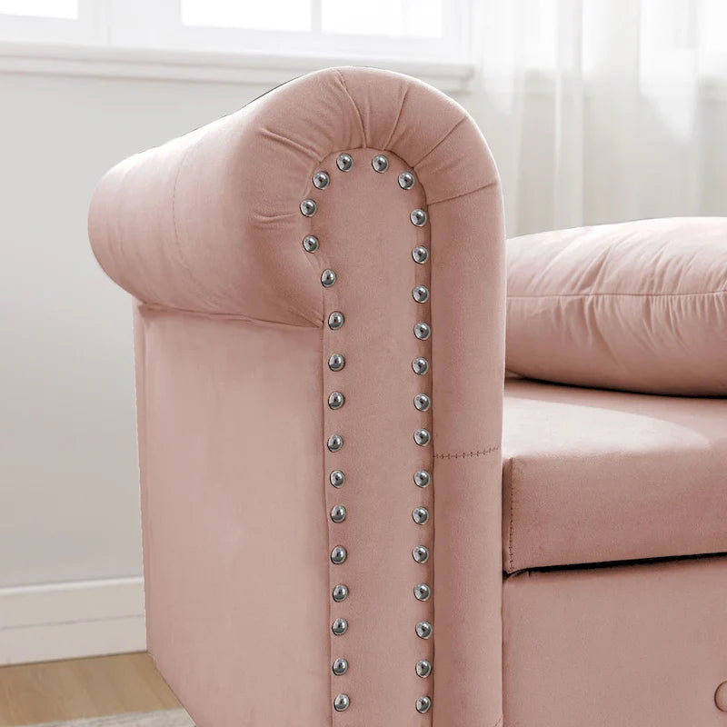 Chaise longue de terciopelo para interior con cojín
